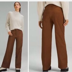 Lululemon city sleek wide leg pants roasted brown 30
